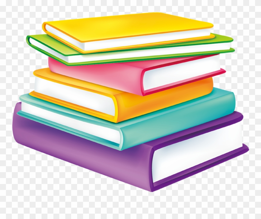 stack of books clipart pink