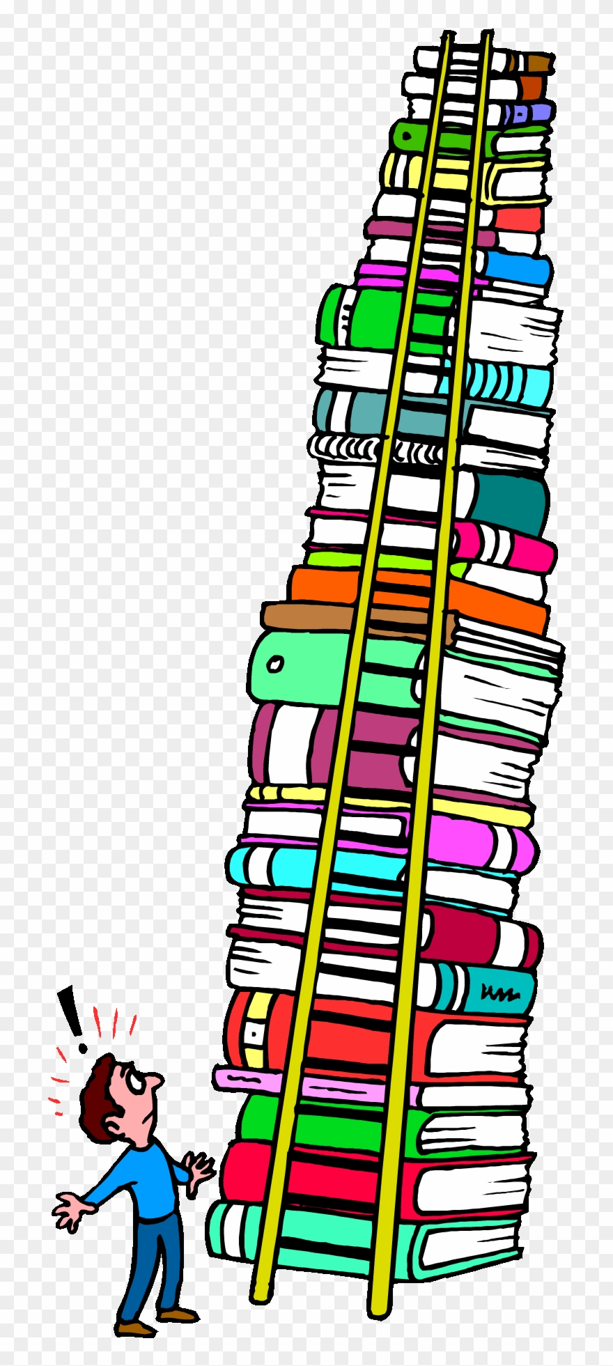 Tall stack books.