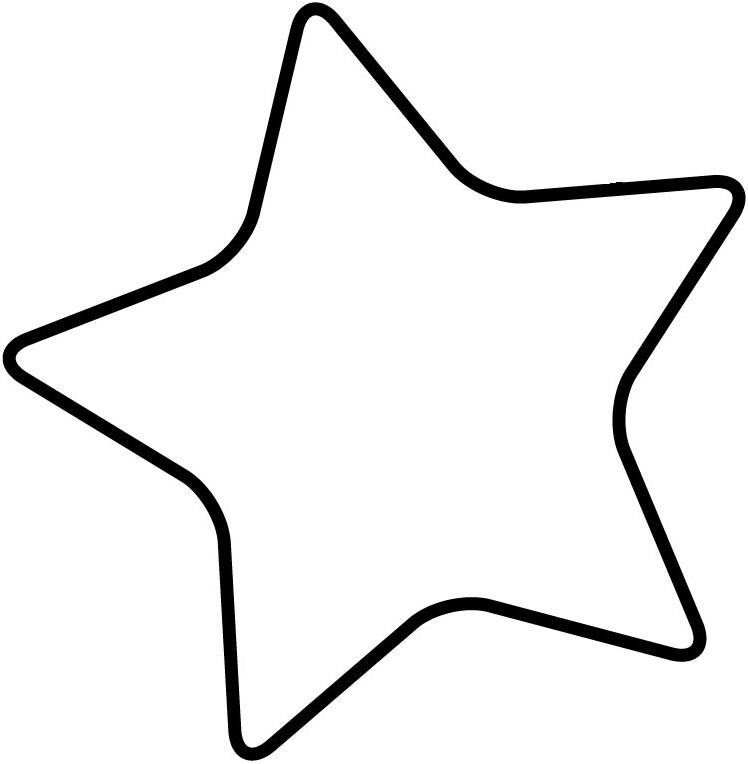 Star black and white clipart template