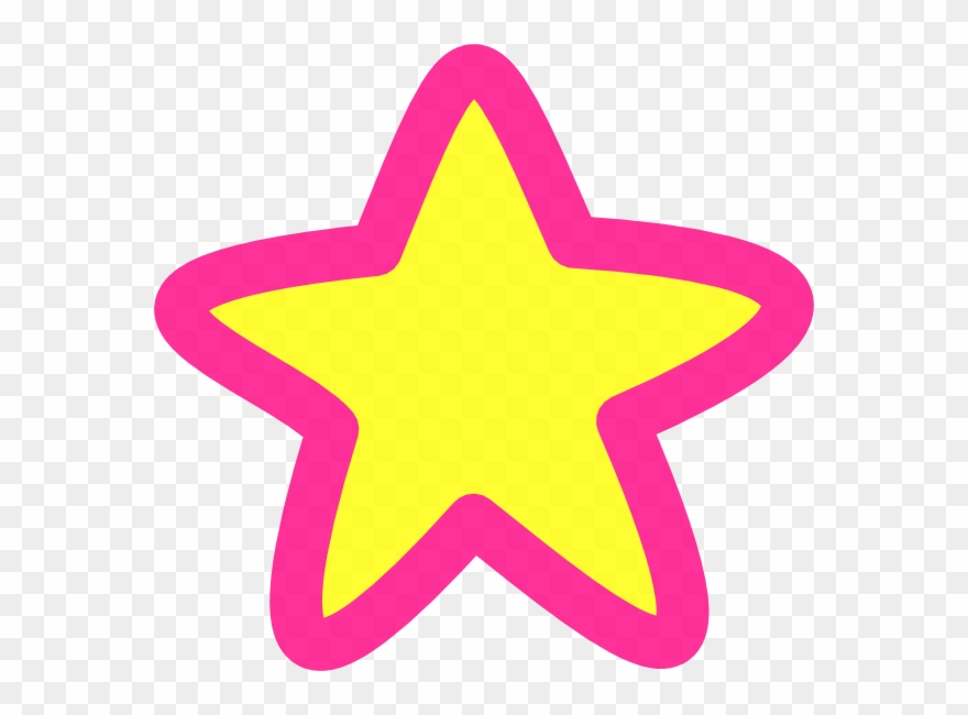 Pink And Yellow Star Clipart