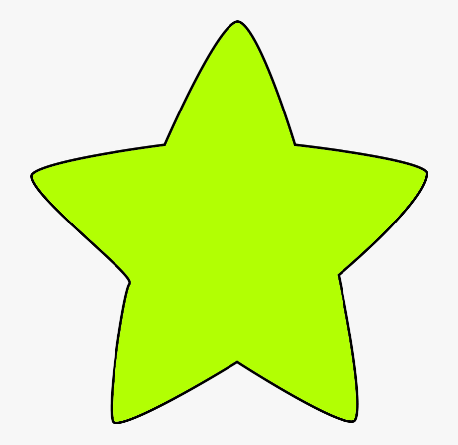 Green Star Image With Rounded Points, Blue Star Clipart