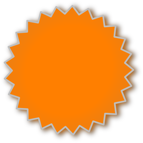 Starburst orange clip art at vector clip art