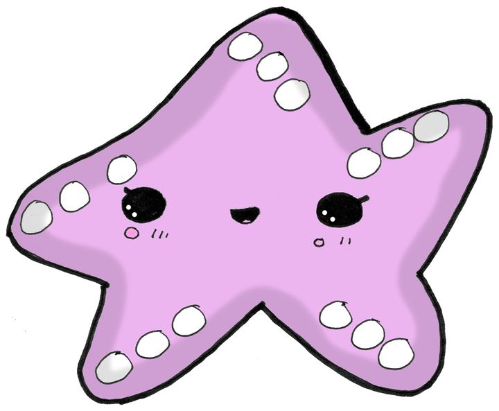 Kawaii cute starfish.