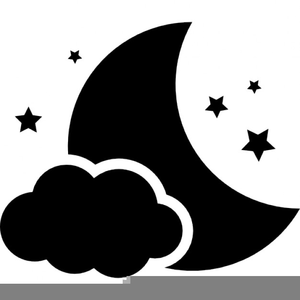 Black And White Moon And Stars Clipart