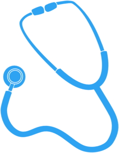 Stethoscope blue whiteoutline.