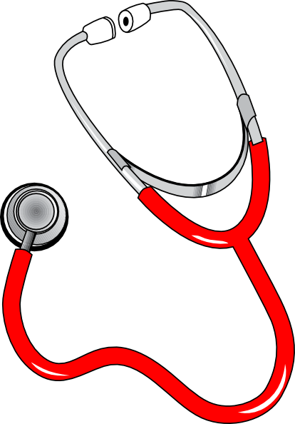 Red stethoscope clip.
