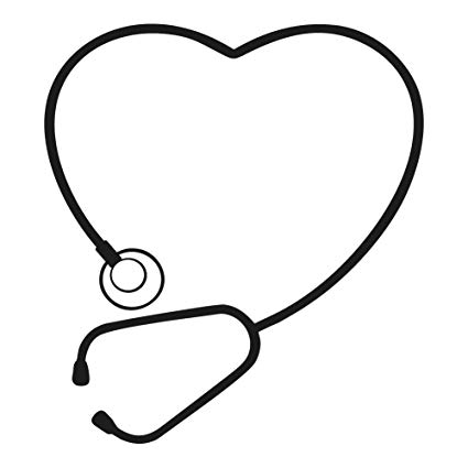 Stethoscope drawing heart.