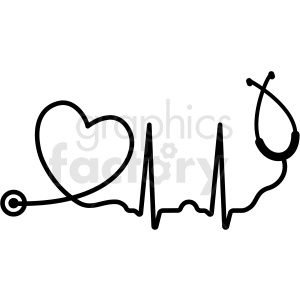 Heartbeat stethoscope svg.
