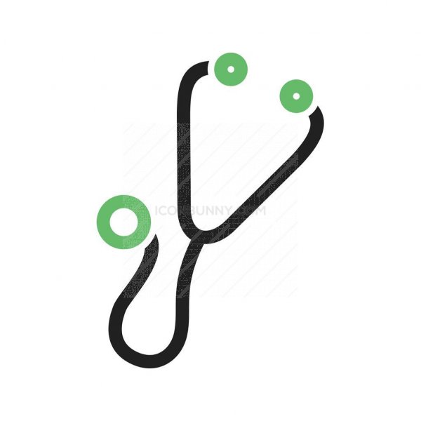 Stethoscope Line Green Black Icon