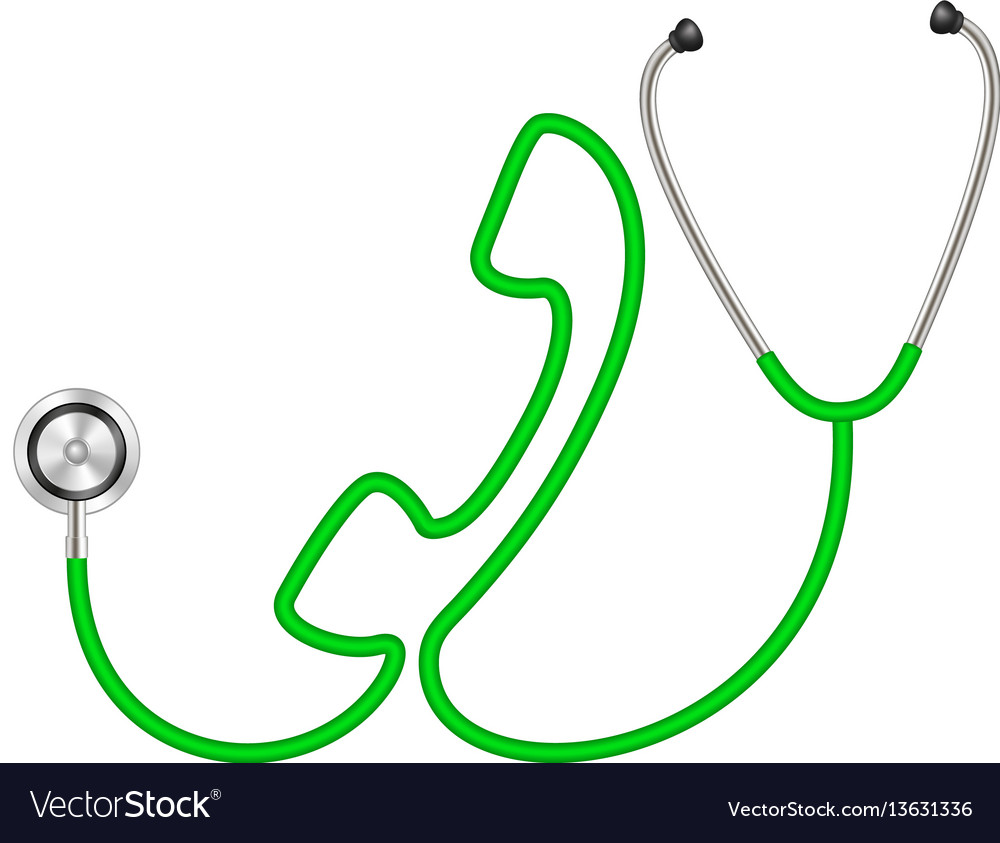Stethoscope in shape of telephone in green design