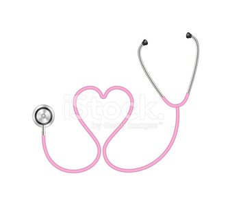 Stethoscope in shape of heart in pink design Clipart Image