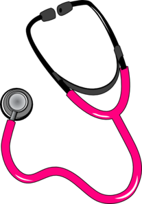 Pink black stethoscope.