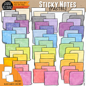 Pastel Sticky Notes Clip Art