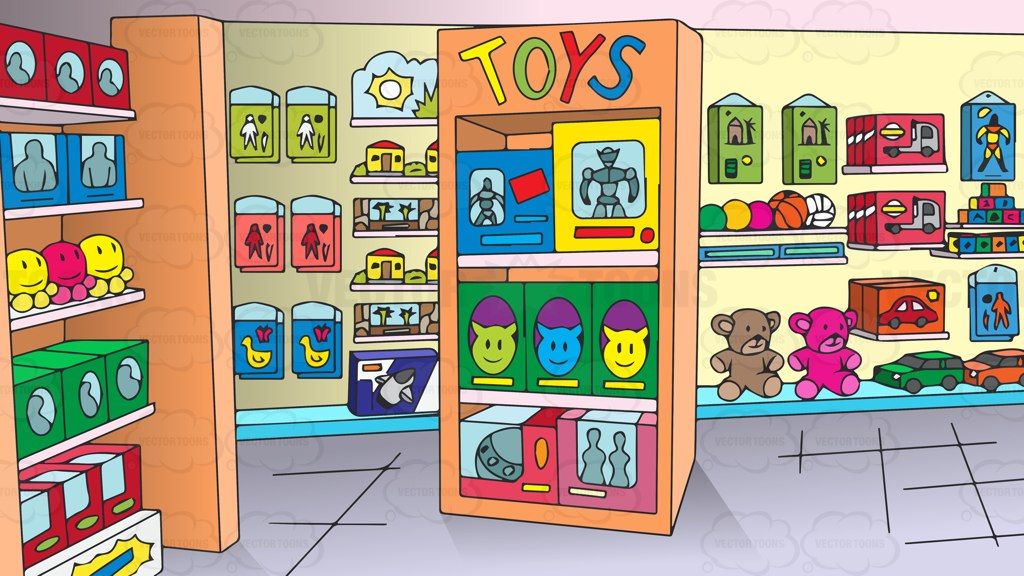 Inside toy store.