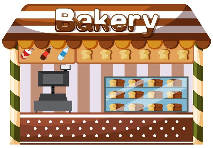 A bakery shop on white background