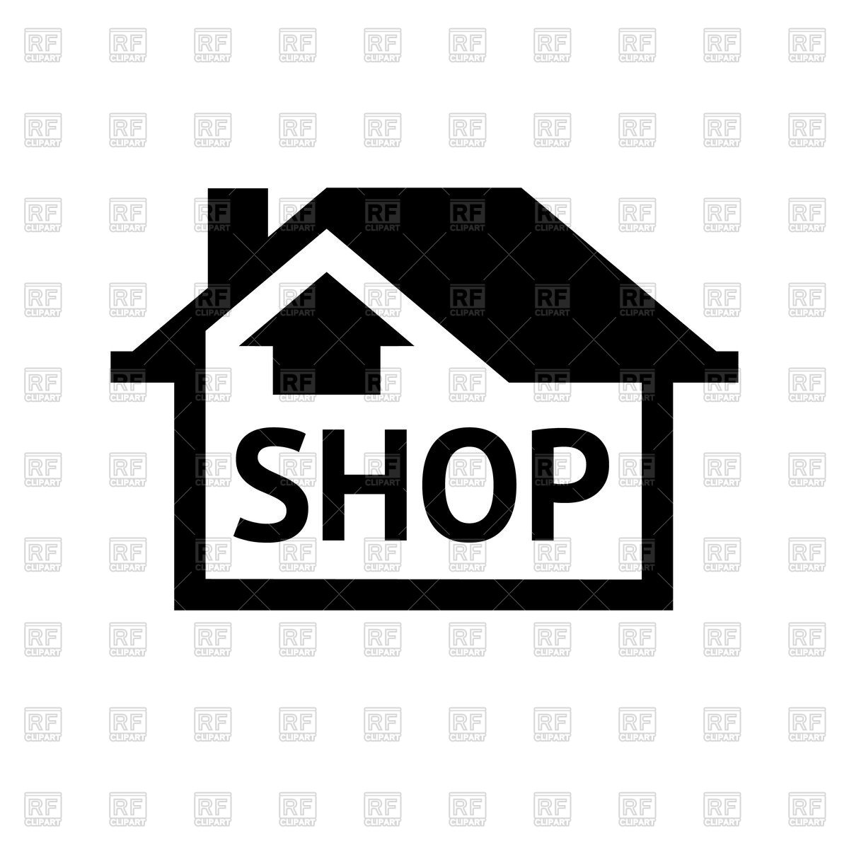 Store clipart black and white