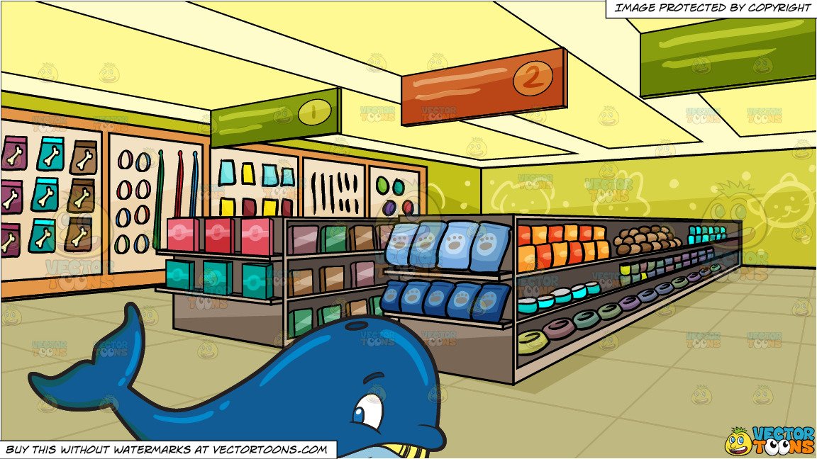 A Big Whale and Inside A Pet Store Background