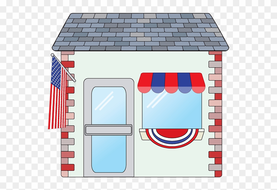 American Patriotic Small Shop Image On A Transparent