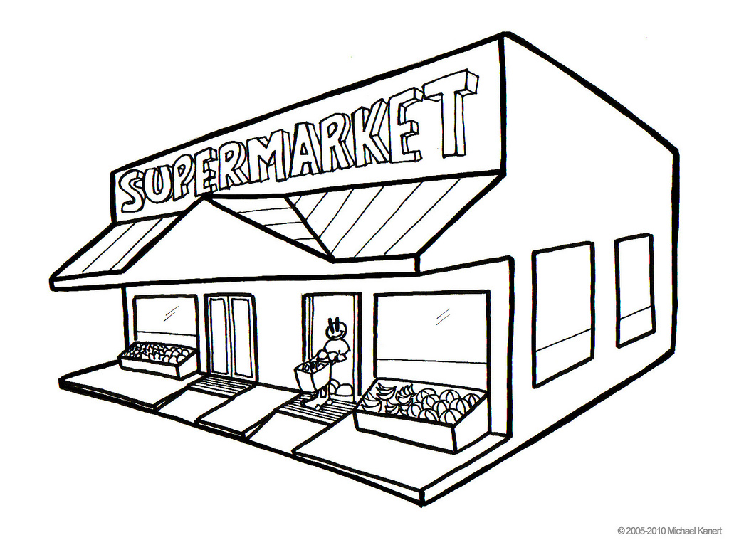 Free Grocery Store Clipart Black And White, Download Free