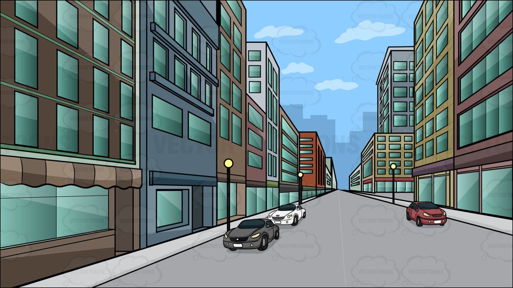 Outside background with street clipart
