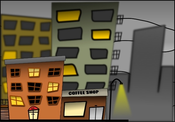 Cartoon City Street Night clip art Free vector in Open