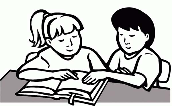 School student clipart black and white