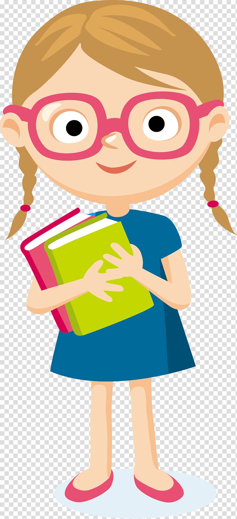 Student Cartoon, student, girl carrying two books
