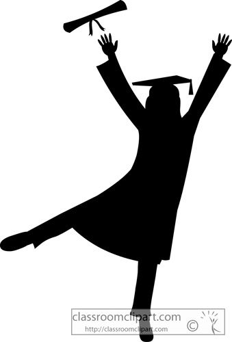 Graduation graduate silhouette.
