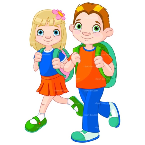 Students walking clipart.