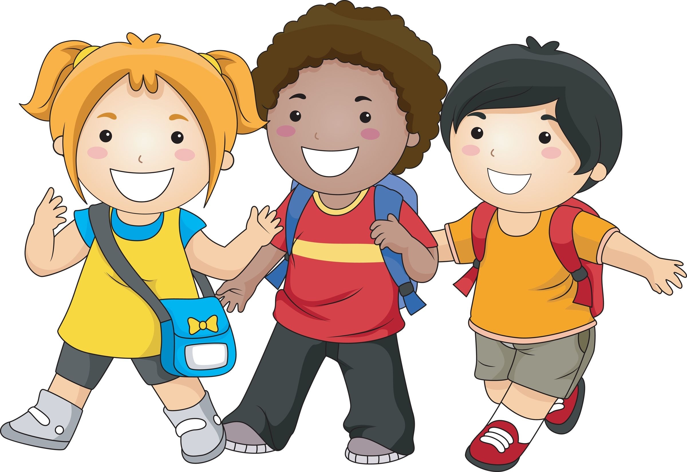 Students Walking To School Clipart