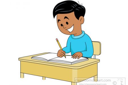 Students writing clipart.