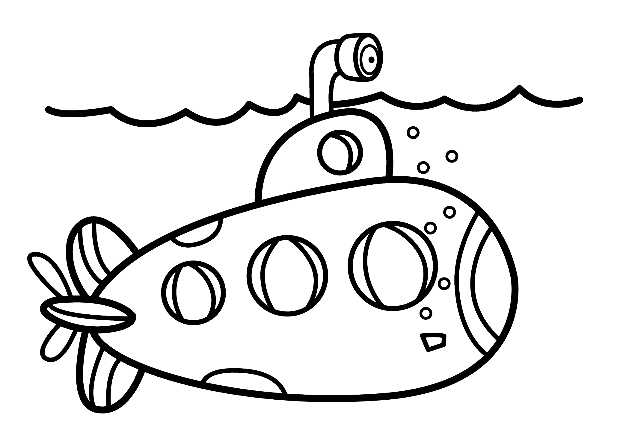 Submarine drawing free.