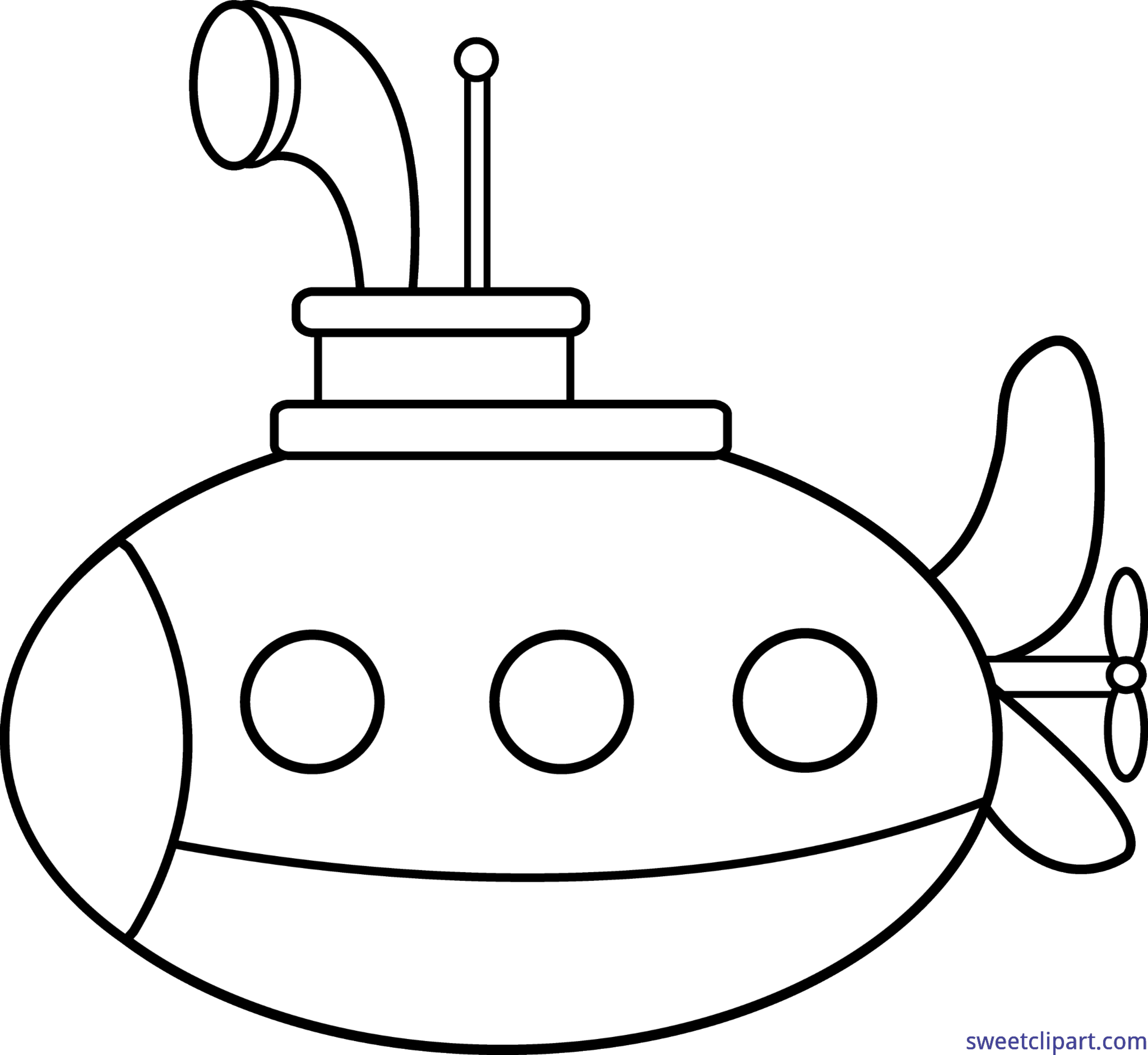 Submarine clipart cartoon.
