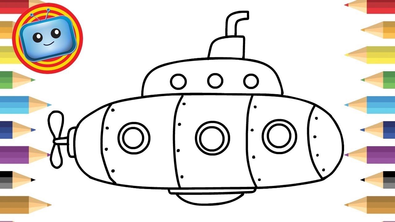 How draw submarine.