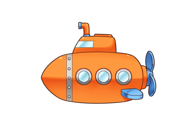 Orange submarine kin.