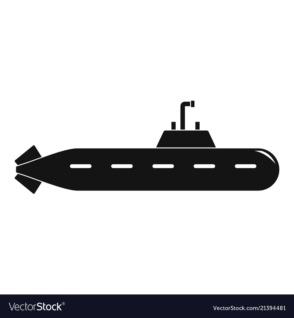 Military submarine icon simple style