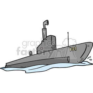Cartoon submarine clipart.