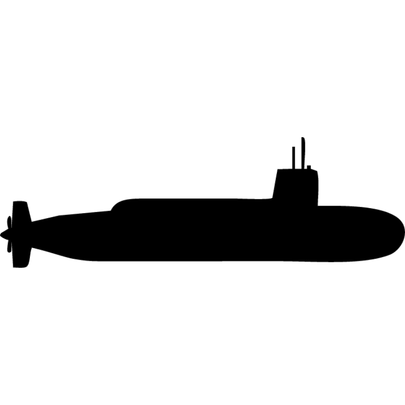 Submarine silhouette black.