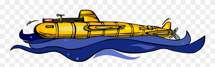 Vector Illustration Of Prototype Navy Submersible Under