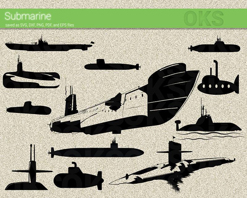Submarine svg, dxf, vector, eps, clipart, cricut, download