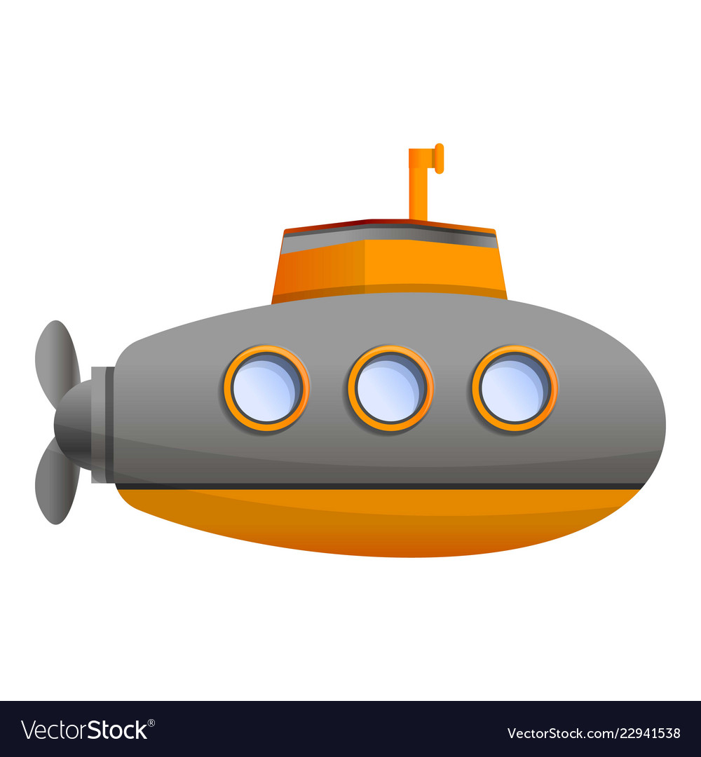 Ocean submarine icon cartoon style