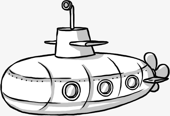 Submarine clipart black and white