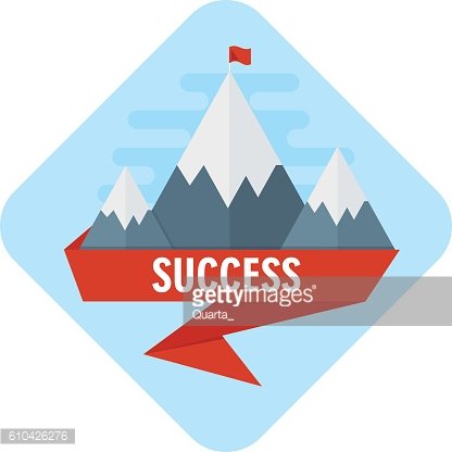 Vector mountain of success Clipart Image