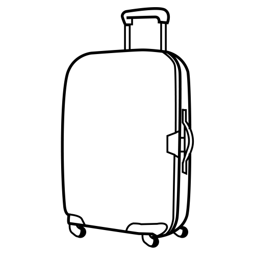 Suitcase with wheels, free coloring pages