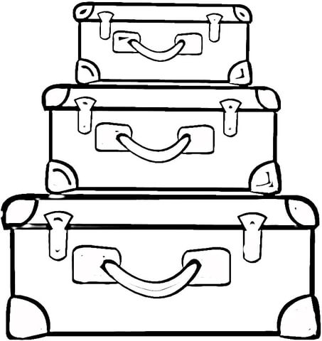 Suitcases coloring page.