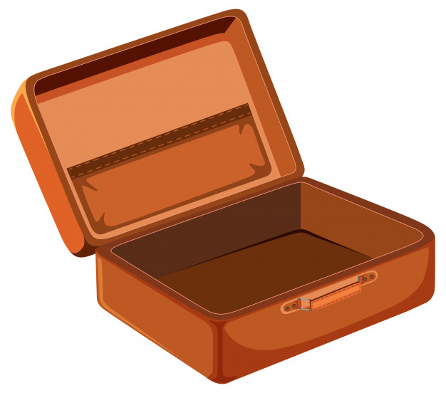 Empty suitcase on white background Vector