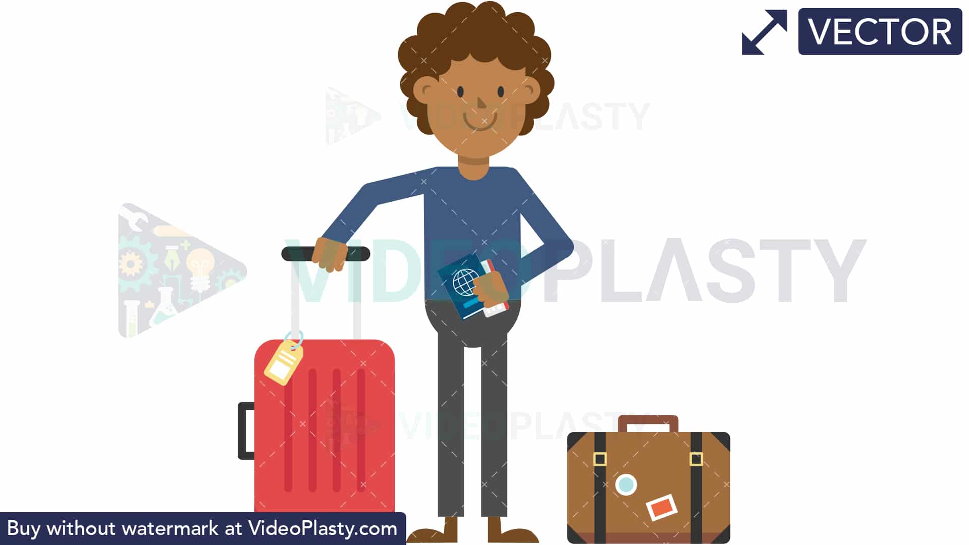 Black Man Traveling with Luggage