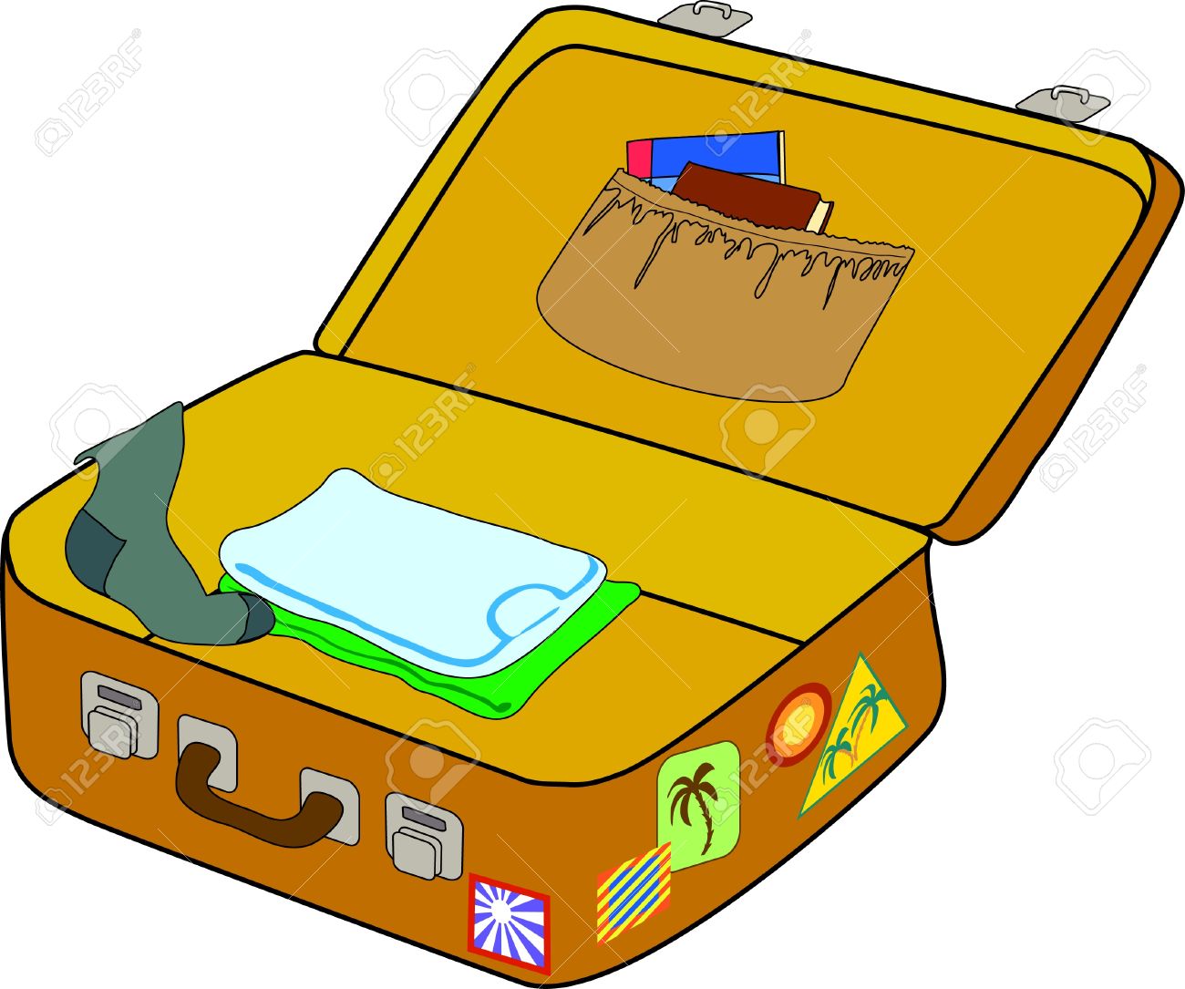 Collection suitcase clipart.