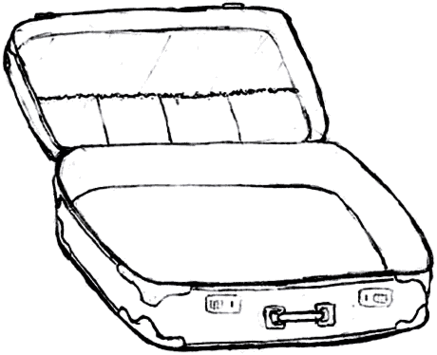 Open clipart suitcase.