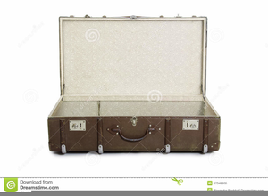 Open suitcase clipart.